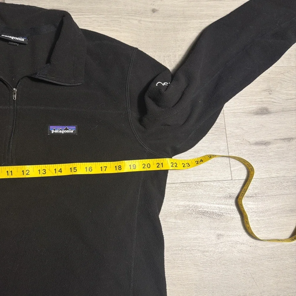 Patagonia Black 1/4 Zip Fleece‎ Pullover Men's Medium OsMind Embroidered